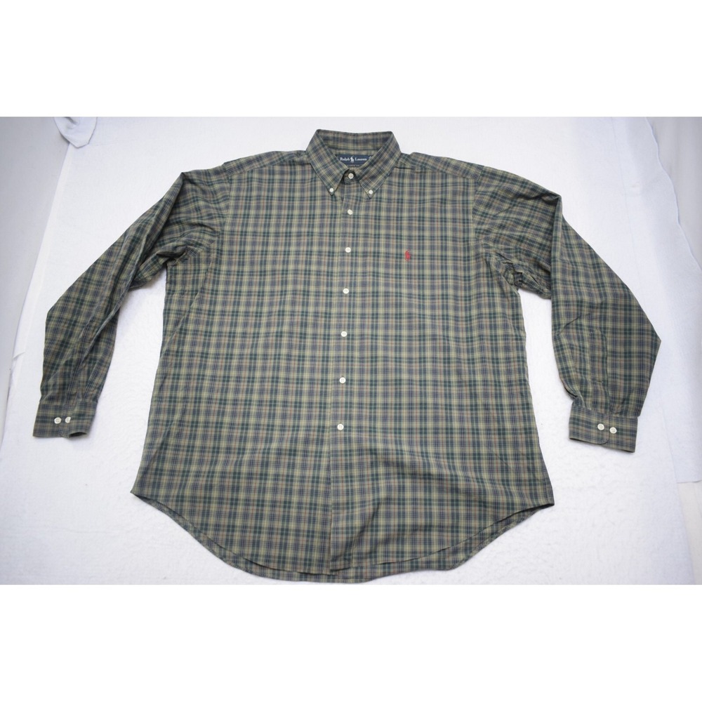 Polo Ralph Lauren‎ Dress Shirt Classic Fit Plaid Long Sleeve Mens Size 17.5 XL - Picture 6 of 8